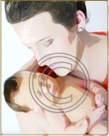 Portrait dipped in watercolor
